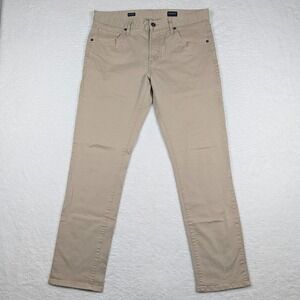 7 Diamonds Clifton Pants Mens 33x32 Beige Slim Straight Stretch 5 Pocket Chino